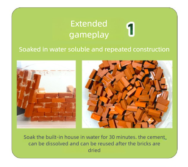 DIY Brick Miniature House Kit,Handcrafted model-Real clay brick,Educational Toy for Kids-Luxury Villa Holiday Gift Box