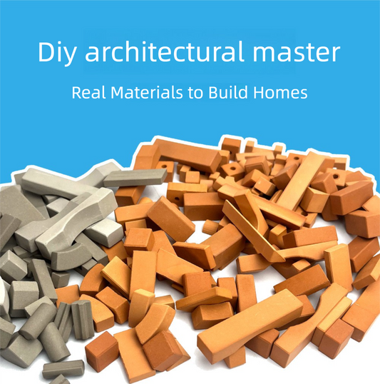 DIY Brick Miniature House Kit,Handcrafted model-Real clay brick,Educational Toy for Kids-Family Villa Holiday Gift Box